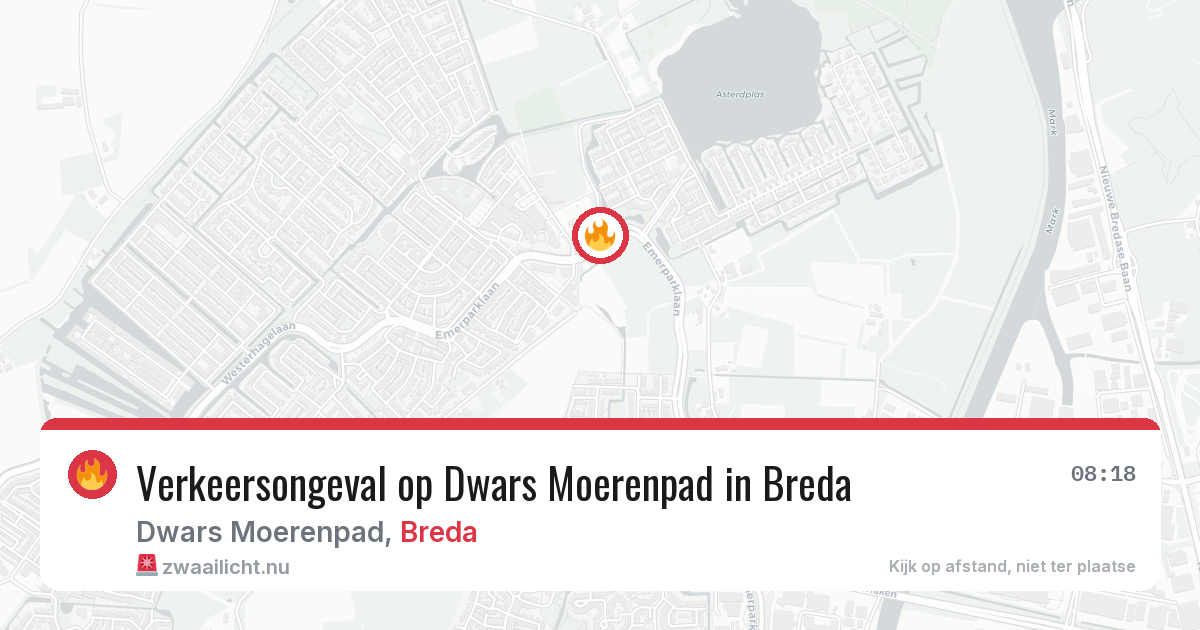 Verkeersongeval op Dwars Moerenpad in Breda — 18 mei 2026