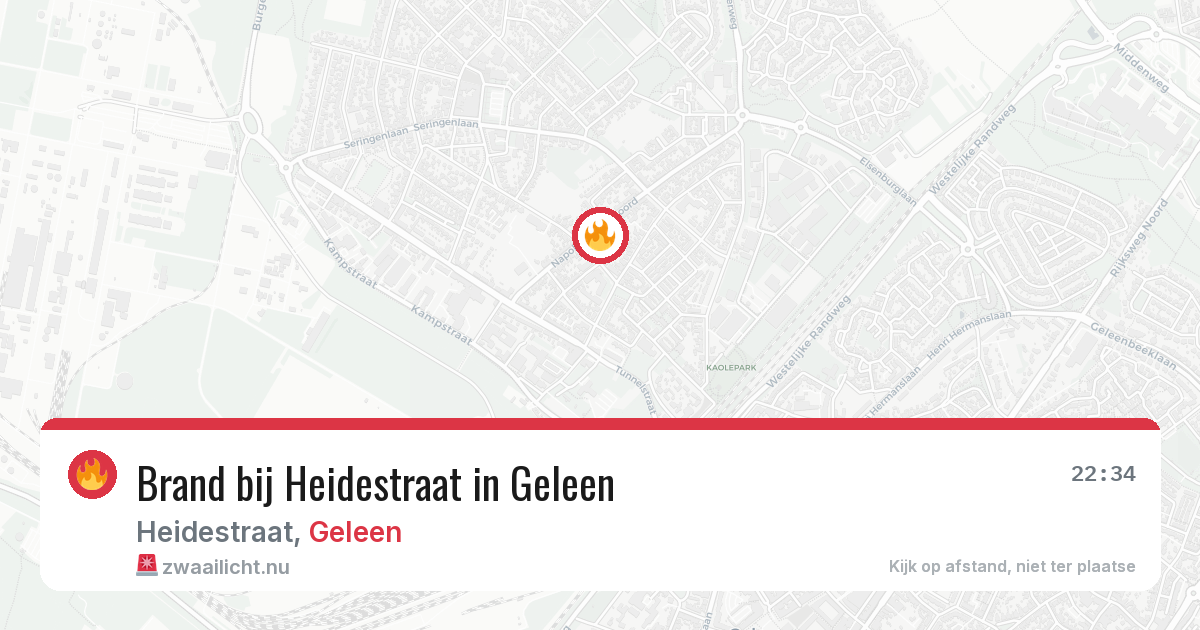 Brand bij Heidestraat in Geleen — 20 jul 2026