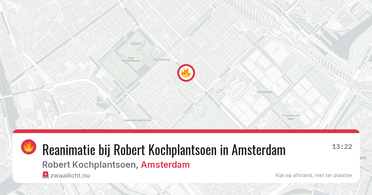 Reanimatie bij Robert Kochplantsoen in Amsterdam — 13 jul 2026
