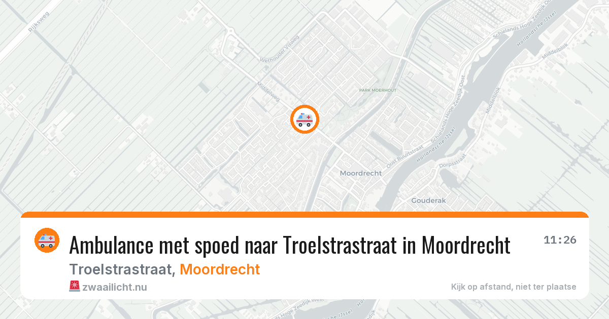 Ambulance met spoed naar Troelstrastraat in Moordrecht — 6 mrt 2026