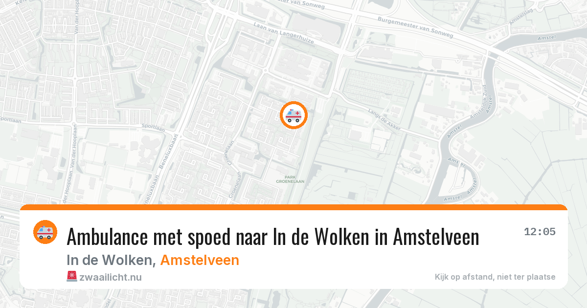 Ambulance met spoed naar In de Wolken in Amstelveen — 10 jul 2026