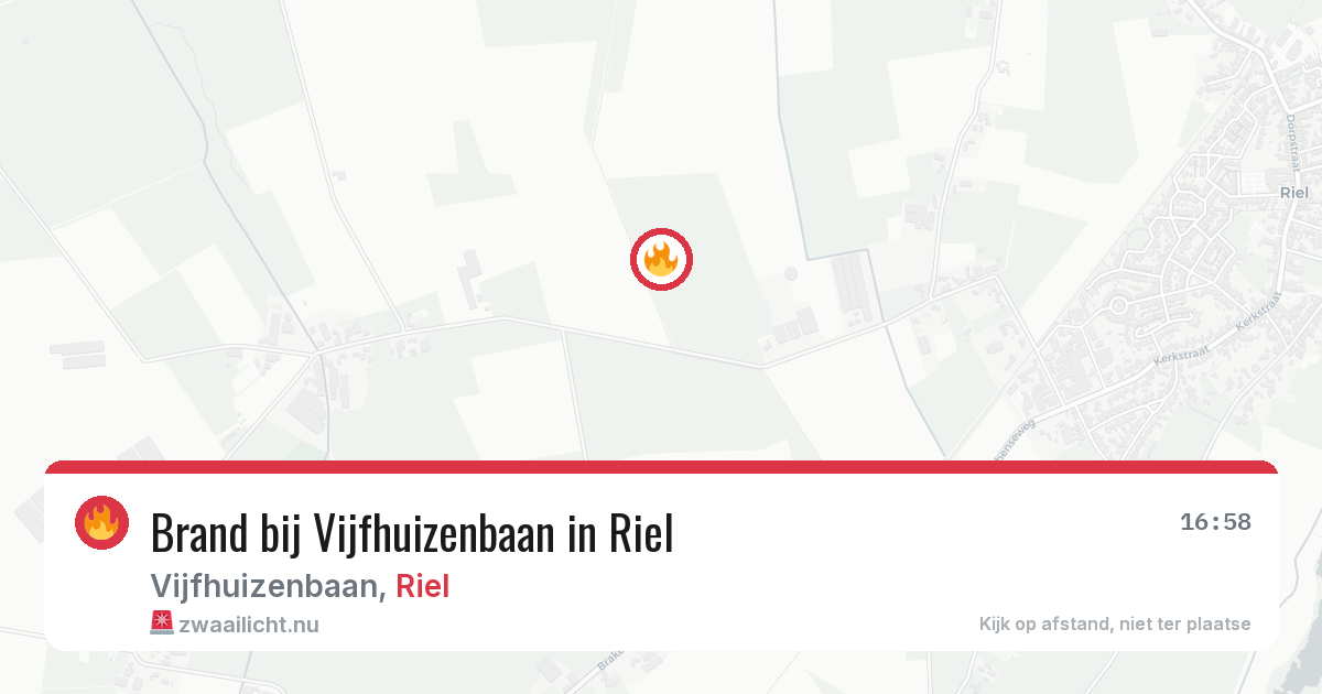 Brand bij Vijfhuizenbaan in Riel — 22 mrt 2026