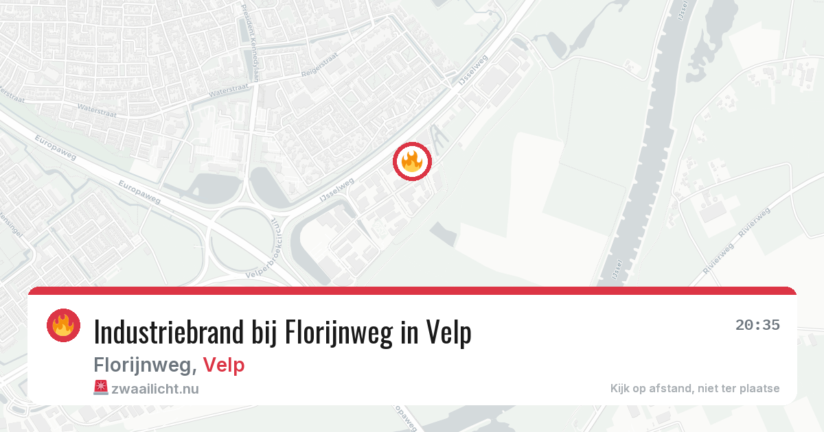 Industriebrand bij Florijnweg in Velp — 17 mrt 2026