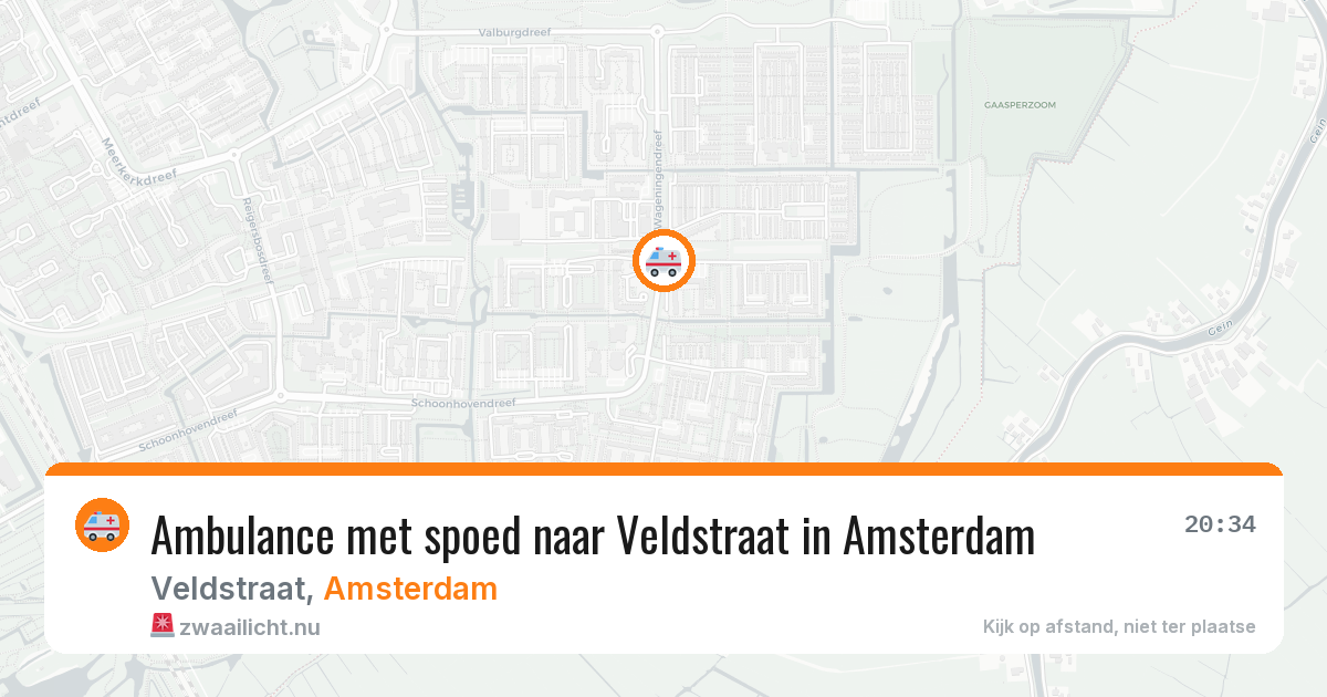 Ambulance met spoed naar Veldstraat in Amsterdam — 23 jul 2026