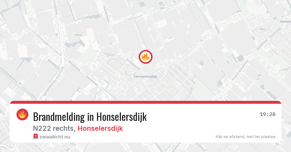 Brandmelding in Honselersdijk — 16 jul 2026