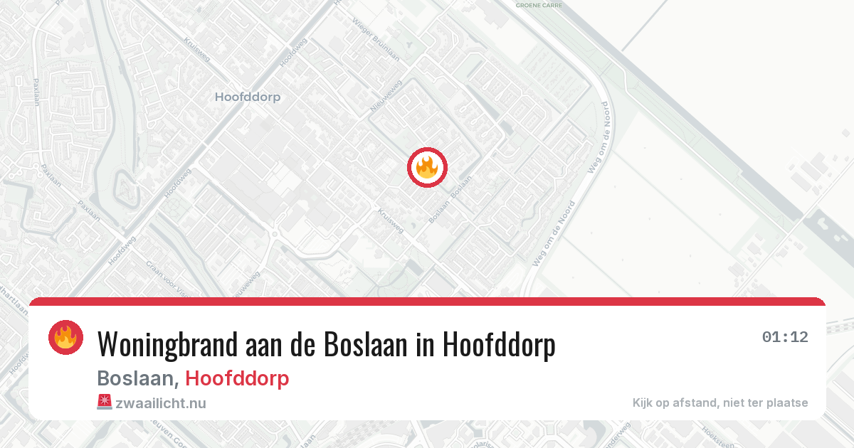 Woningbrand aan de Boslaan in Hoofddorp — 16 jul 2026
