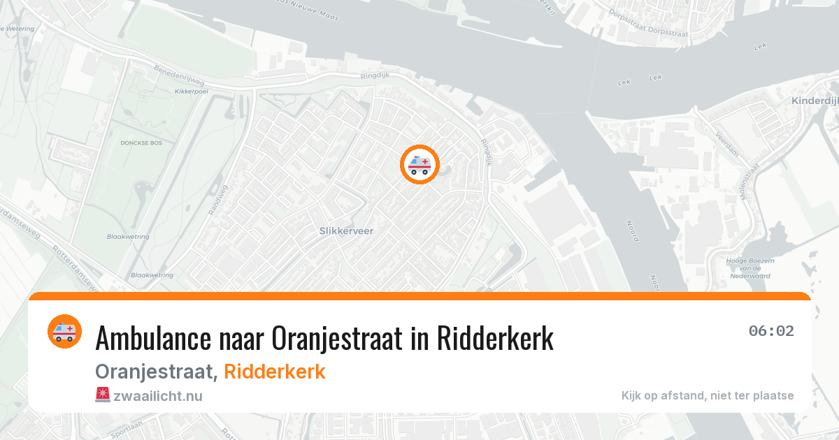 Ambulance naar Oranjestraat in Ridderkerk — 13 apr 2026