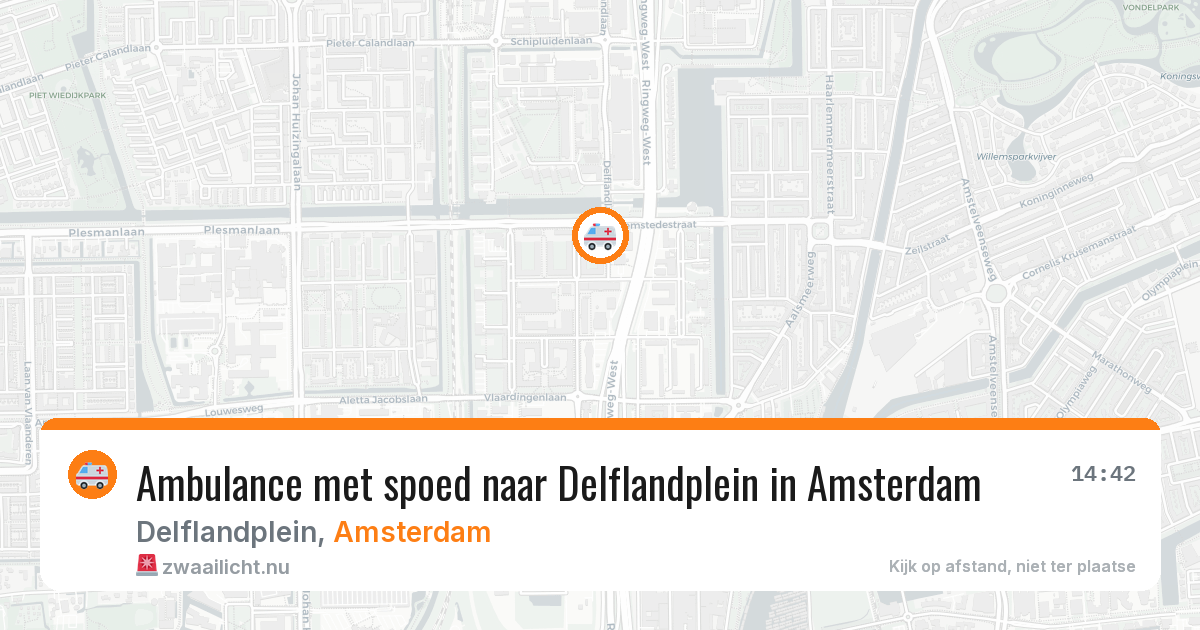 Ambulance met spoed naar Delflandplein in Amsterdam — 22 mei 2026