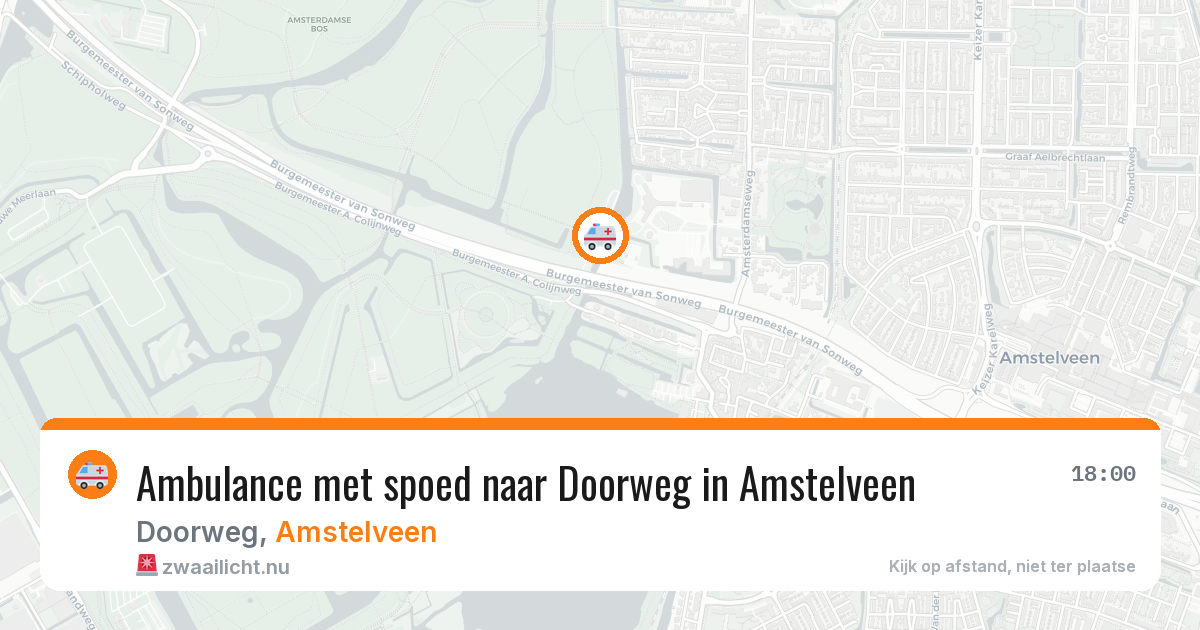 Ambulance met spoed naar Doorweg in Amstelveen — 25 jul 2026