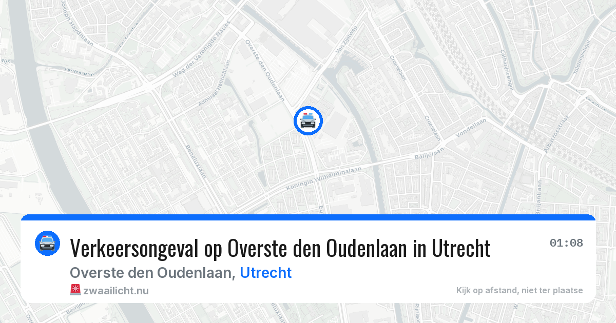 Verkeersongeval op Overste den Oudenlaan in Utrecht — 25 jul 2026