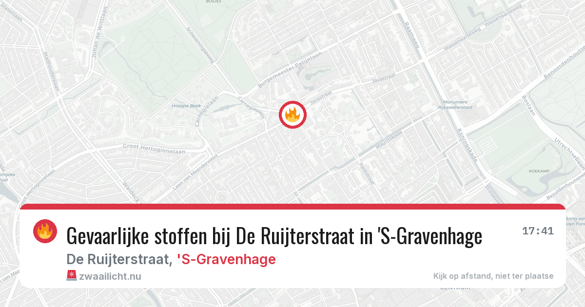 Gevaarlijke stoffen bij De Ruijterstraat in 'S-Gravenhage — 16 mei 2026