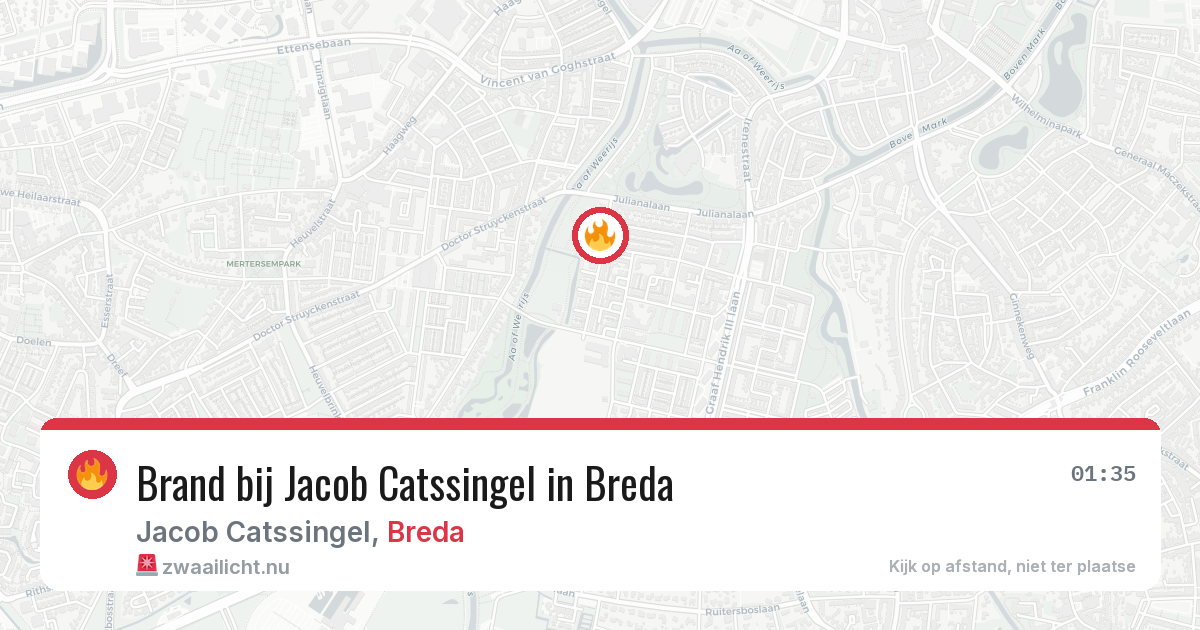Brand bij Jacob Catssingel in Breda — 23 mei 2026