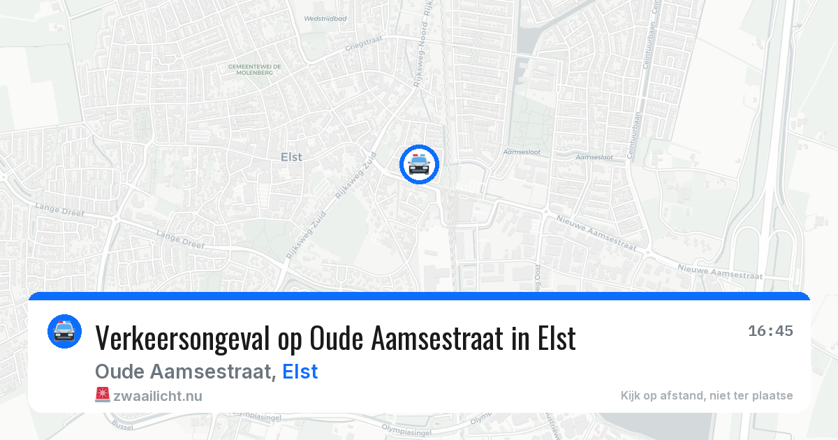 Verkeersongeval op Oude Aamsestraat in Elst — 26 jun 2026