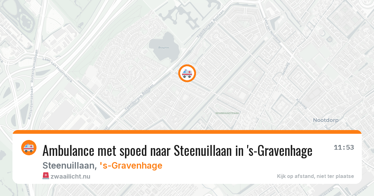 Ambulance met spoed naar Steenuillaan in 's-Gravenhage — 26 mrt 2026