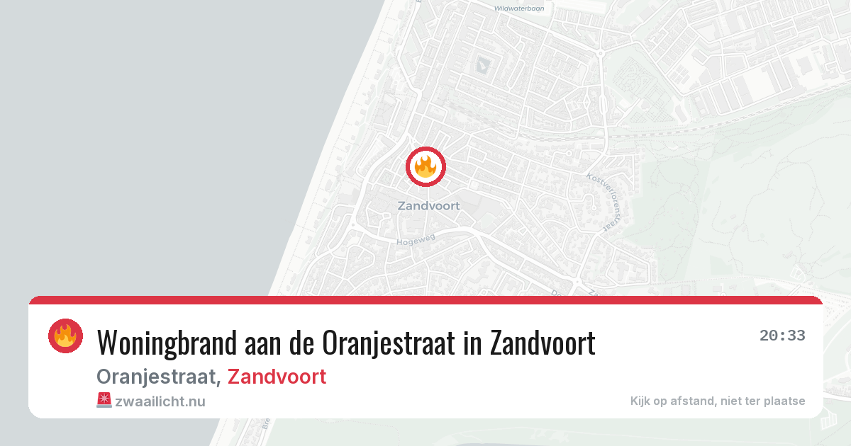 Woningbrand aan de Oranjestraat in Zandvoort — 28 mrt 2026