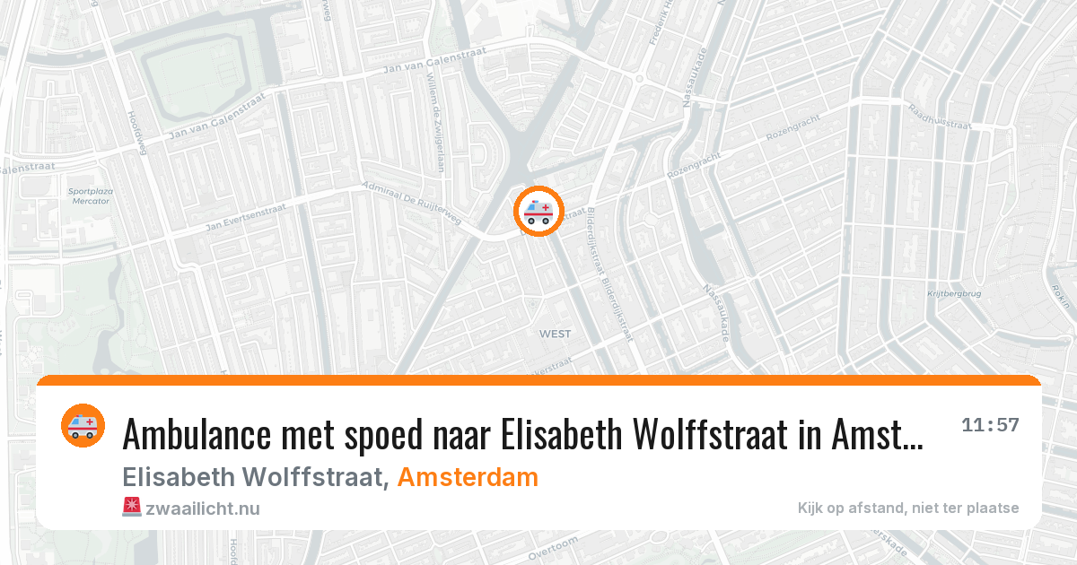 Ambulance met spoed naar Elisabeth Wolffstraat in Amsterdam — 27 mei 2026
