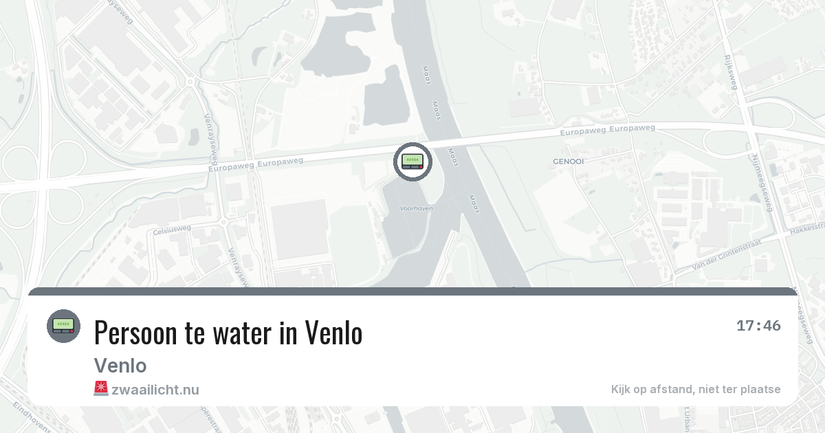Persoon te water in Venlo — 24 jul 2026