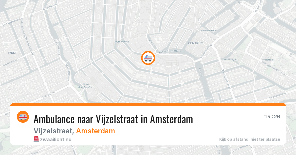 Ambulance naar Vijzelstraat in Amsterdam — 19 mrt 2026