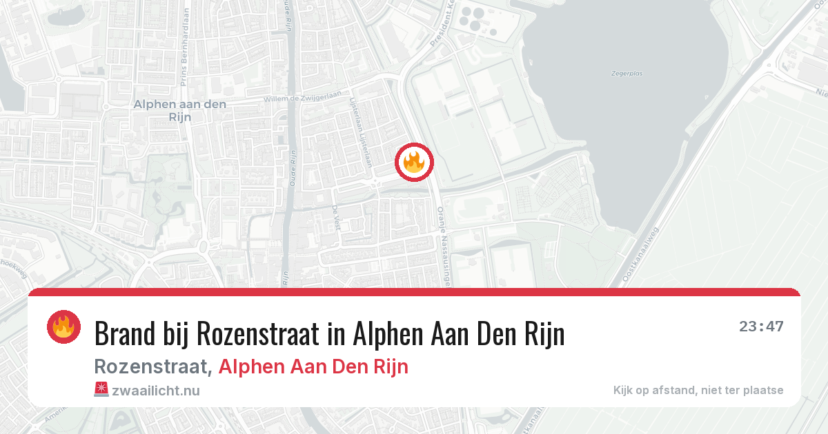 Brand bij Rozenstraat in Alphen Aan Den Rijn — 18 mrt 2026