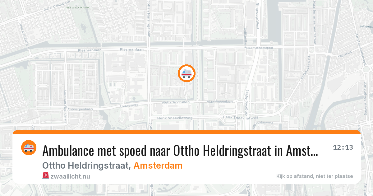 Ambulance met spoed naar Ottho Heldringstraat in Amsterdam — 21 mrt 2026