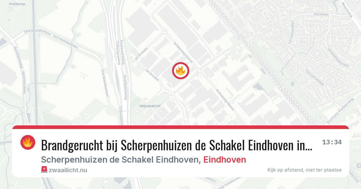 Brandgerucht bij Scherpenhuizen de Schakel Eindhoven in Eindhoven — 27 mei 2026