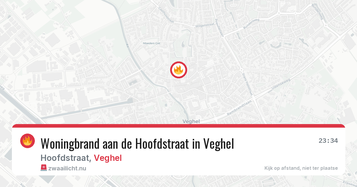 Woningbrand aan de Hoofdstraat in Veghel — 10 apr 2026