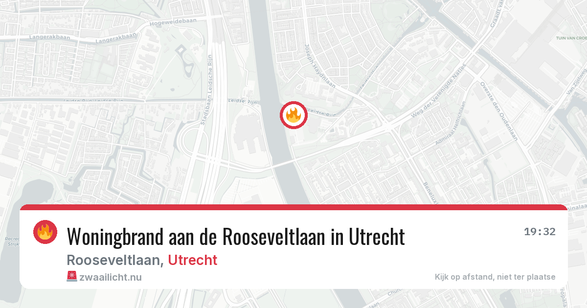 Woningbrand aan de Rooseveltlaan in Utrecht — 13 jul 2026
