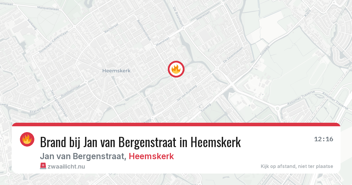 Brand bij Jan van Bergenstraat in Heemskerk — 29 mei 2026
