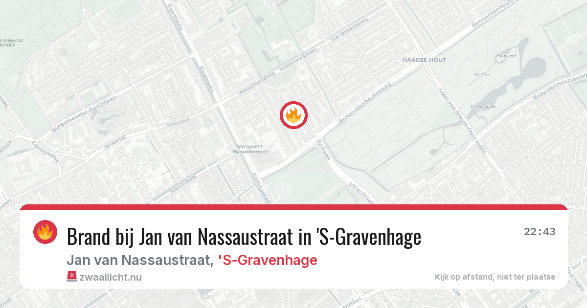 Brand bij Jan van Nassaustraat in 'S-Gravenhage — 13 mei 2026