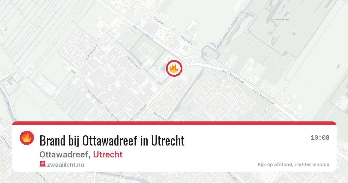 Brand bij Ottawadreef in Utrecht — 22 mrt 2026