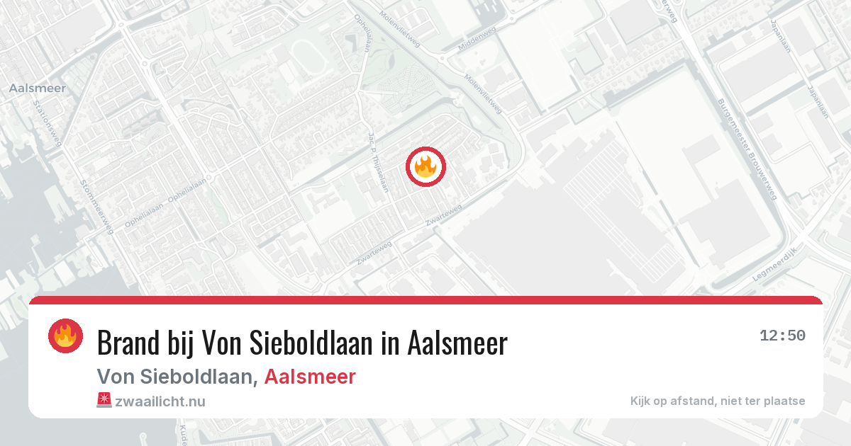 Brand bij Von Sieboldlaan in Aalsmeer — 24 jul 2026