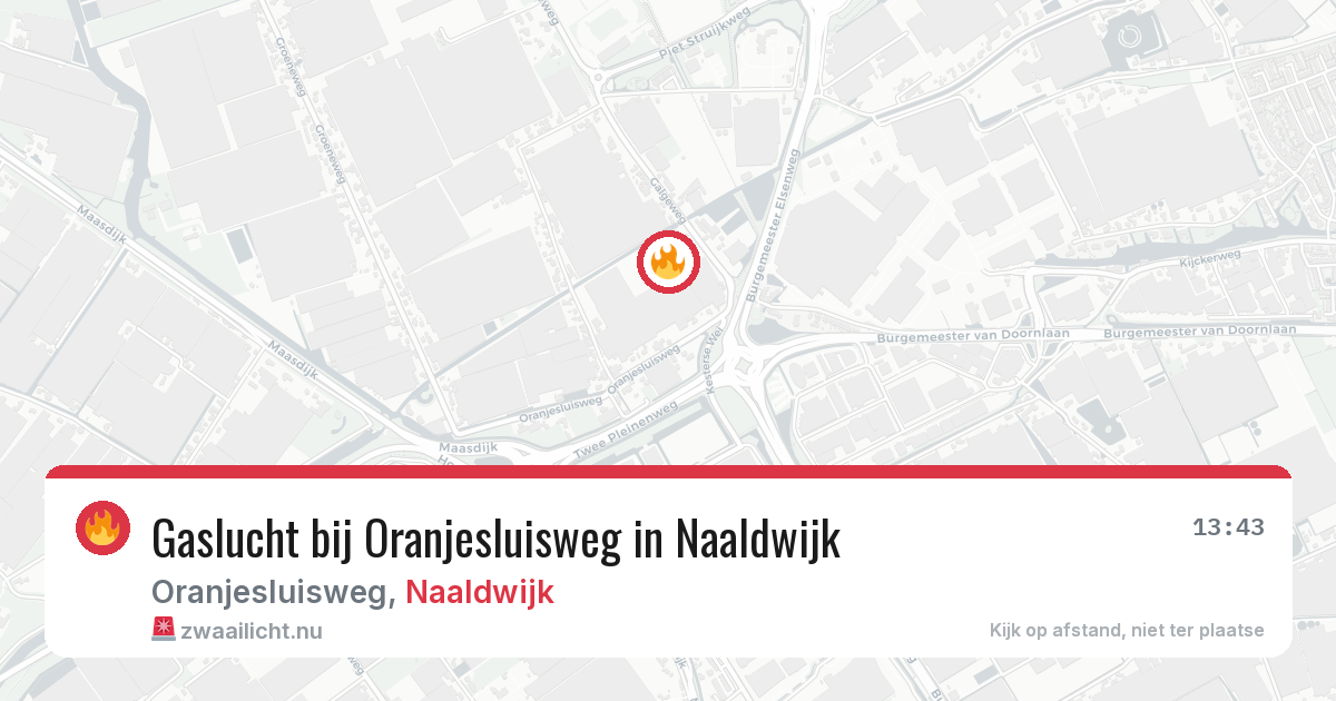 Gaslucht bij Oranjesluisweg in Naaldwijk — 5 mei 2026