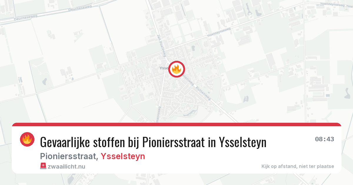 Gevaarlijke stoffen bij Pioniersstraat in Ysselsteyn — 5 jun 2026