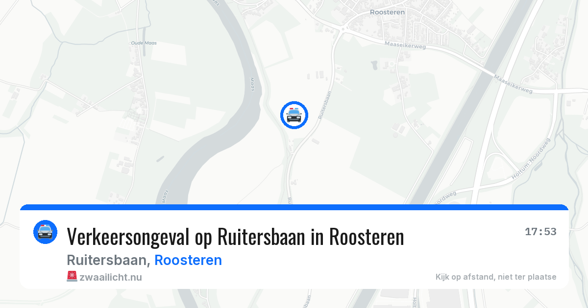 Verkeersongeval op Ruitersbaan in Roosteren — 23 feb 2026