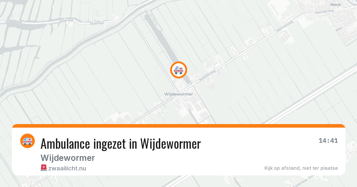 Ambulance ingezet in Wijdewormer — 14 mrt 2026
