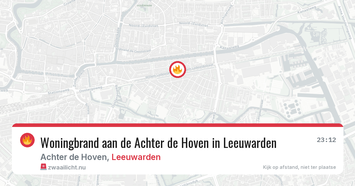 Woningbrand aan de Achter de Hoven in Leeuwarden — 1 jun 2026