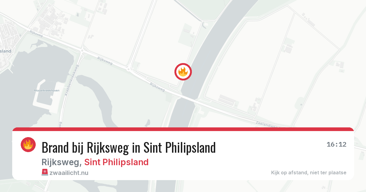 Brand bij Rijksweg in Sint Philipsland — 24 feb 2026