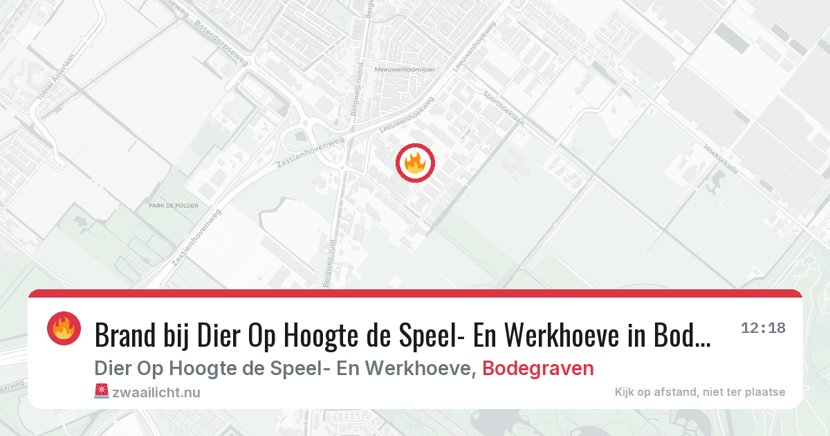 Brand bij Dier Op Hoogte de Speel- En Werkhoeve in Bodegraven — 7 mei 2026
