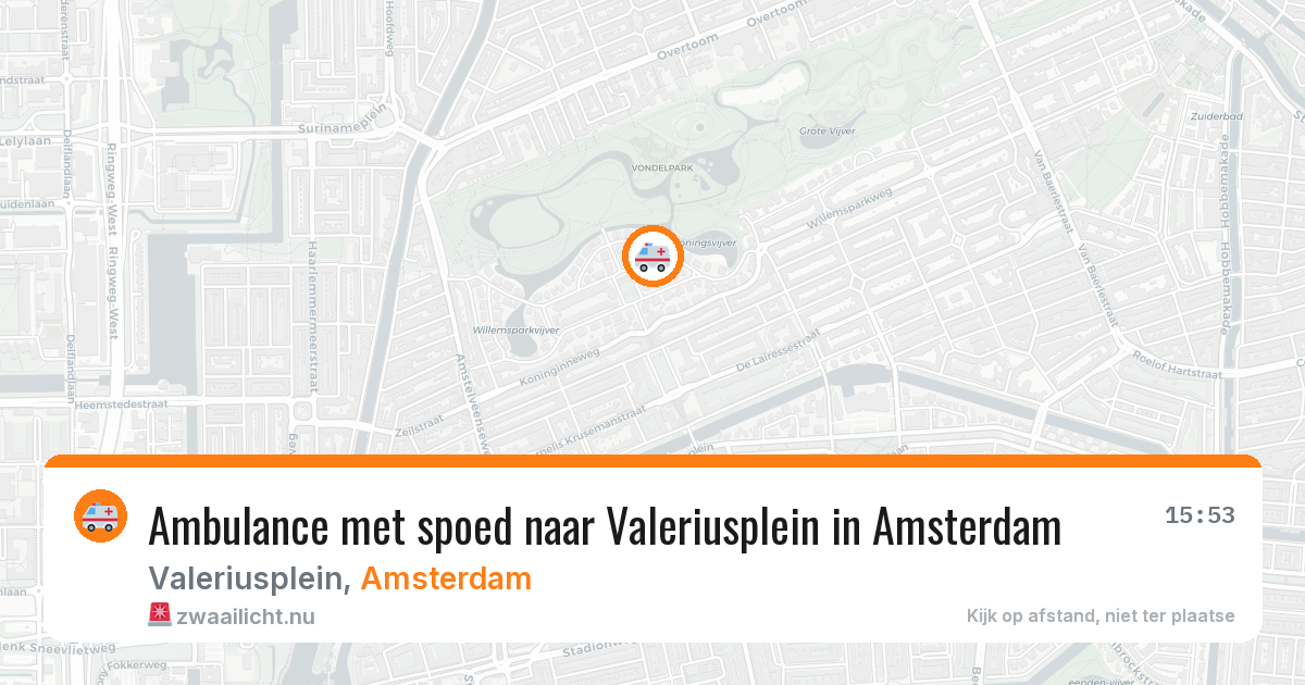 Ambulance met spoed naar Valeriusplein in Amsterdam — 20 mrt 2026