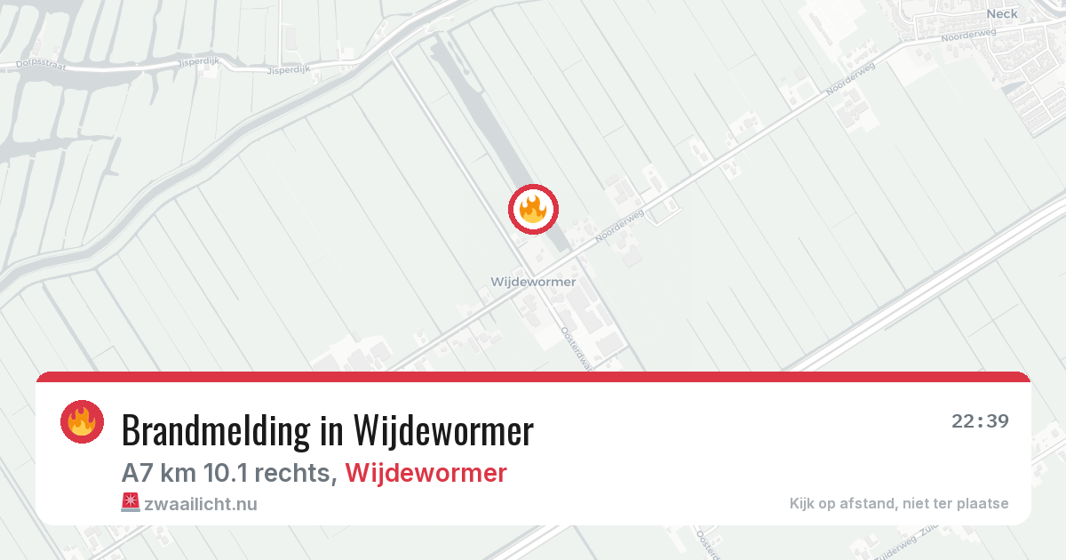 Brandmelding in Wijdewormer — 9 jul 2026