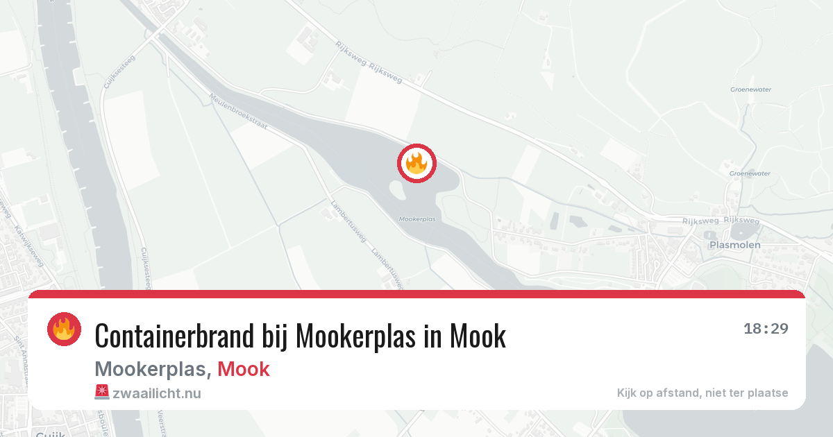 Containerbrand bij Mookerplas in Mook — 24 mei 2026