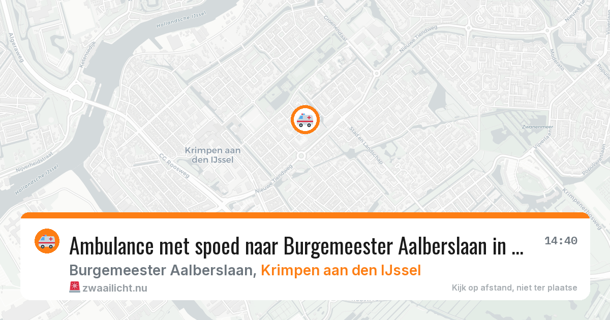 Ambulance met spoed naar Burgemeester Aalberslaan in Krimpen aan den IJssel — 25 mrt 2026