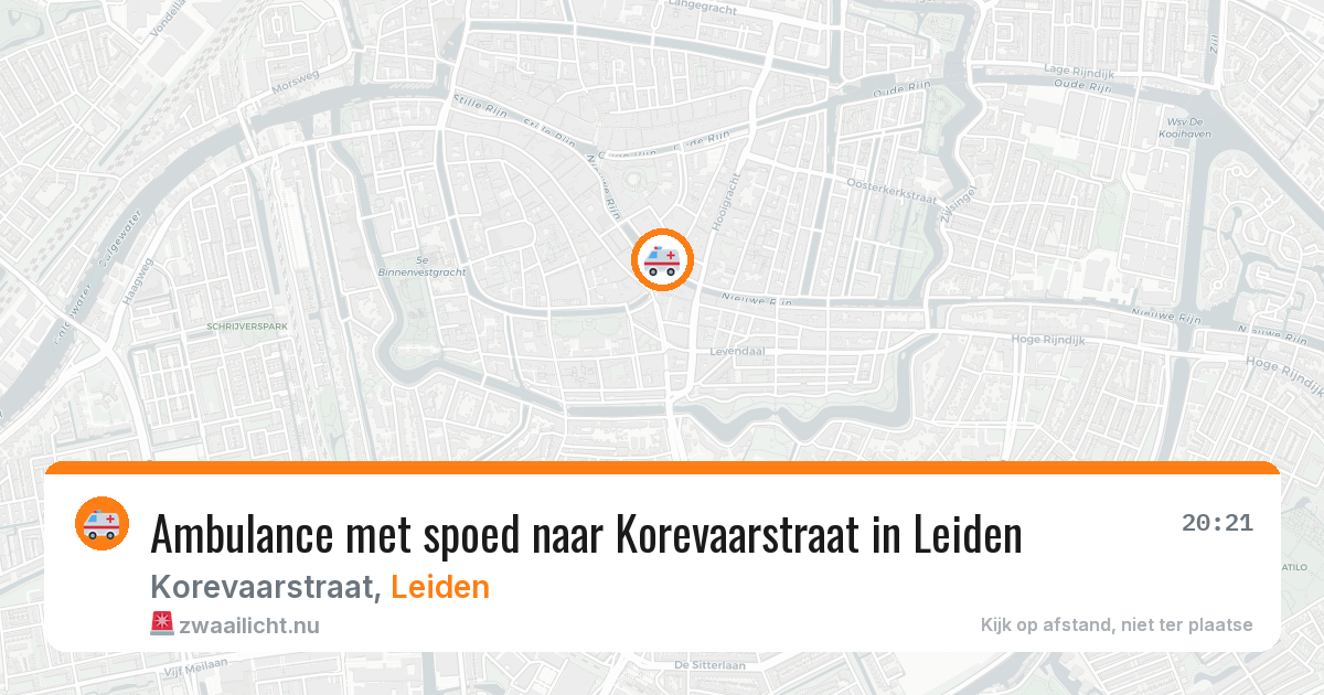 Ambulance met spoed naar Korevaarstraat in Leiden — 29 mei 2026