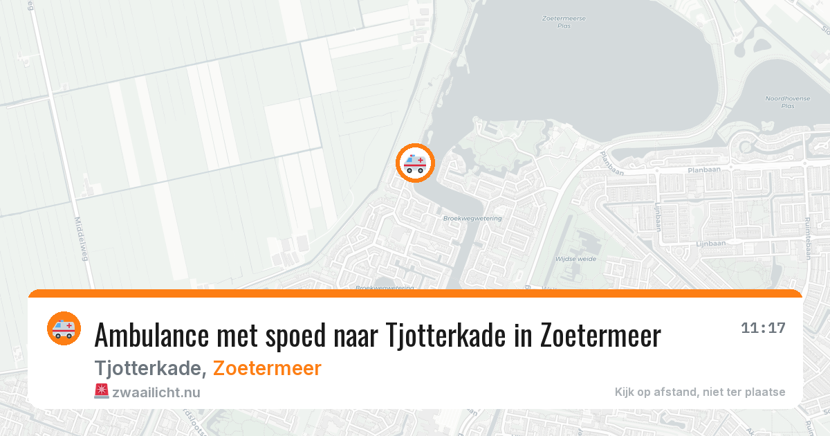 Ambulance met spoed naar Tjotterkade in Zoetermeer — 19 jul 2026