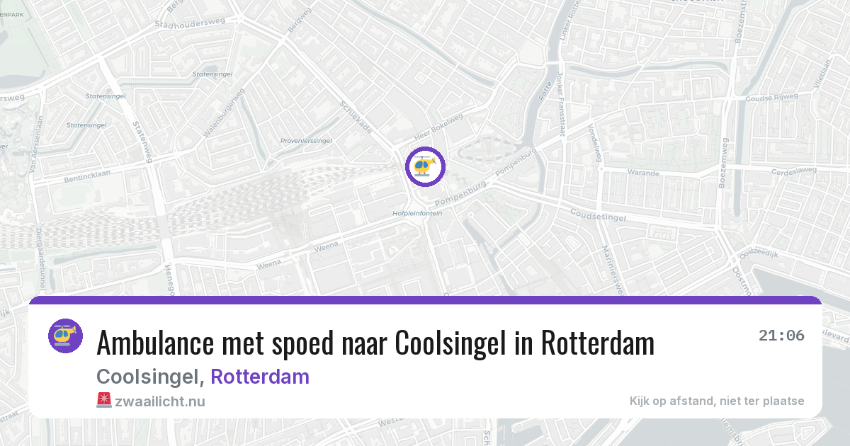 Ambulance met spoed naar Coolsingel in Rotterdam — 4 jun 2026
