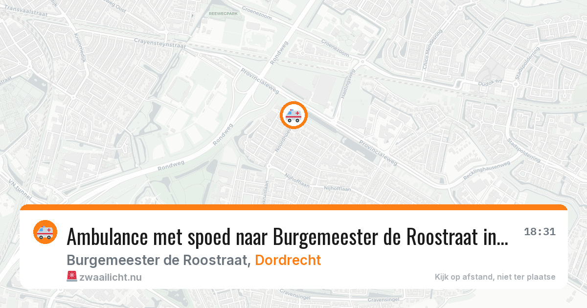 Ambulance met spoed naar Burgemeester de Roostraat in Dordrecht — 11 jul 2026