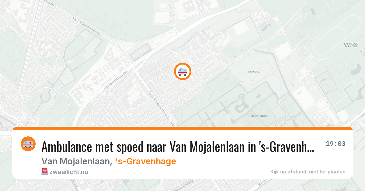 Ambulance met spoed naar Van Mojalenlaan in 's-Gravenhage — 16 mrt 2026