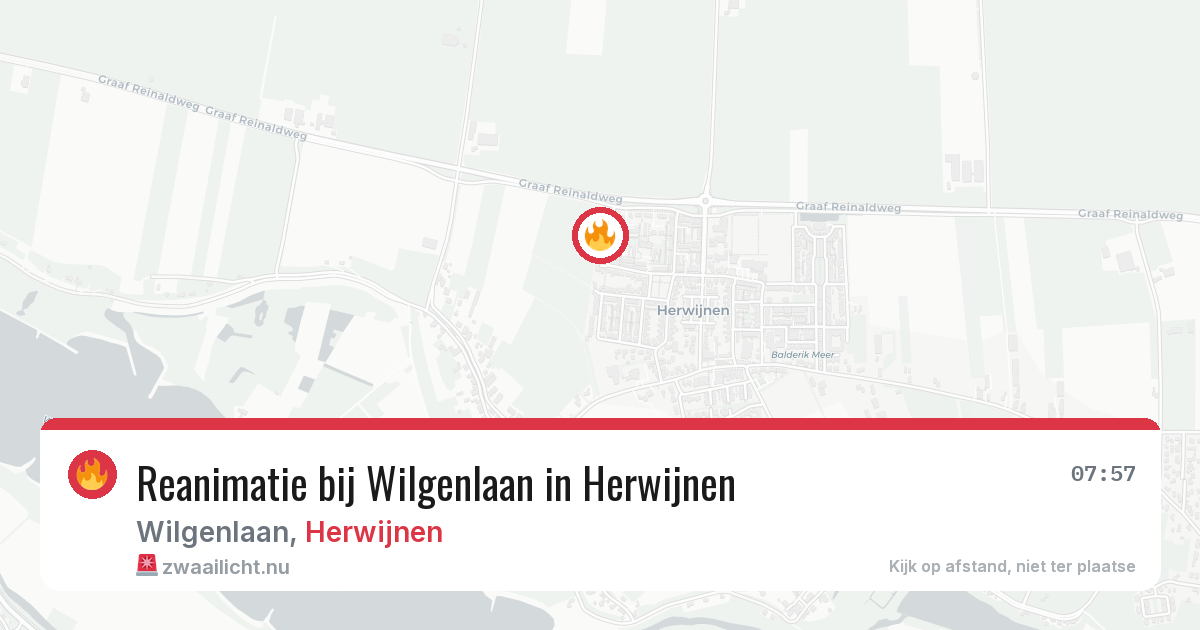 Reanimatie bij Wilgenlaan in Herwijnen — 25 jul 2026