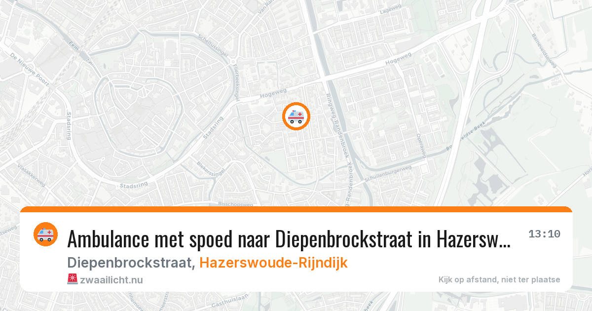 Ambulance met spoed naar Diepenbrockstraat in Hazerswoude-Rijndijk — 20 jan 2026