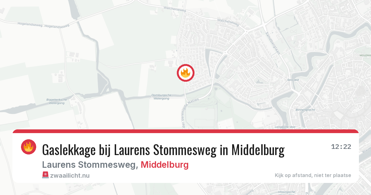 Gaslekkage bij Laurens Stommesweg in Middelburg — 4 jun 2026